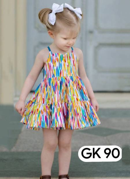 Multi GURUKRUPA Girls Fancy Wear Stylish Latest Kids Colllection GK-90